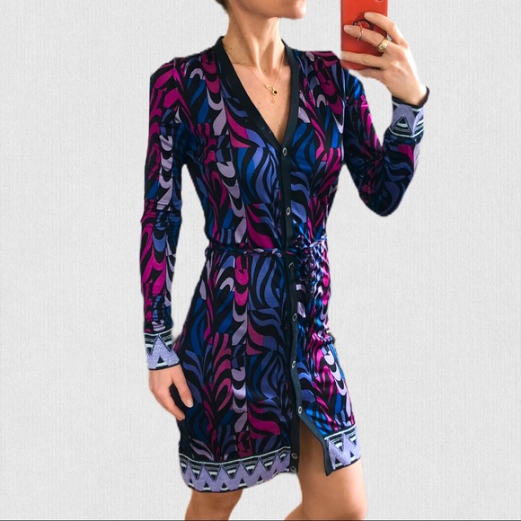 Gusto Barcelona silky printed midi dress S xs